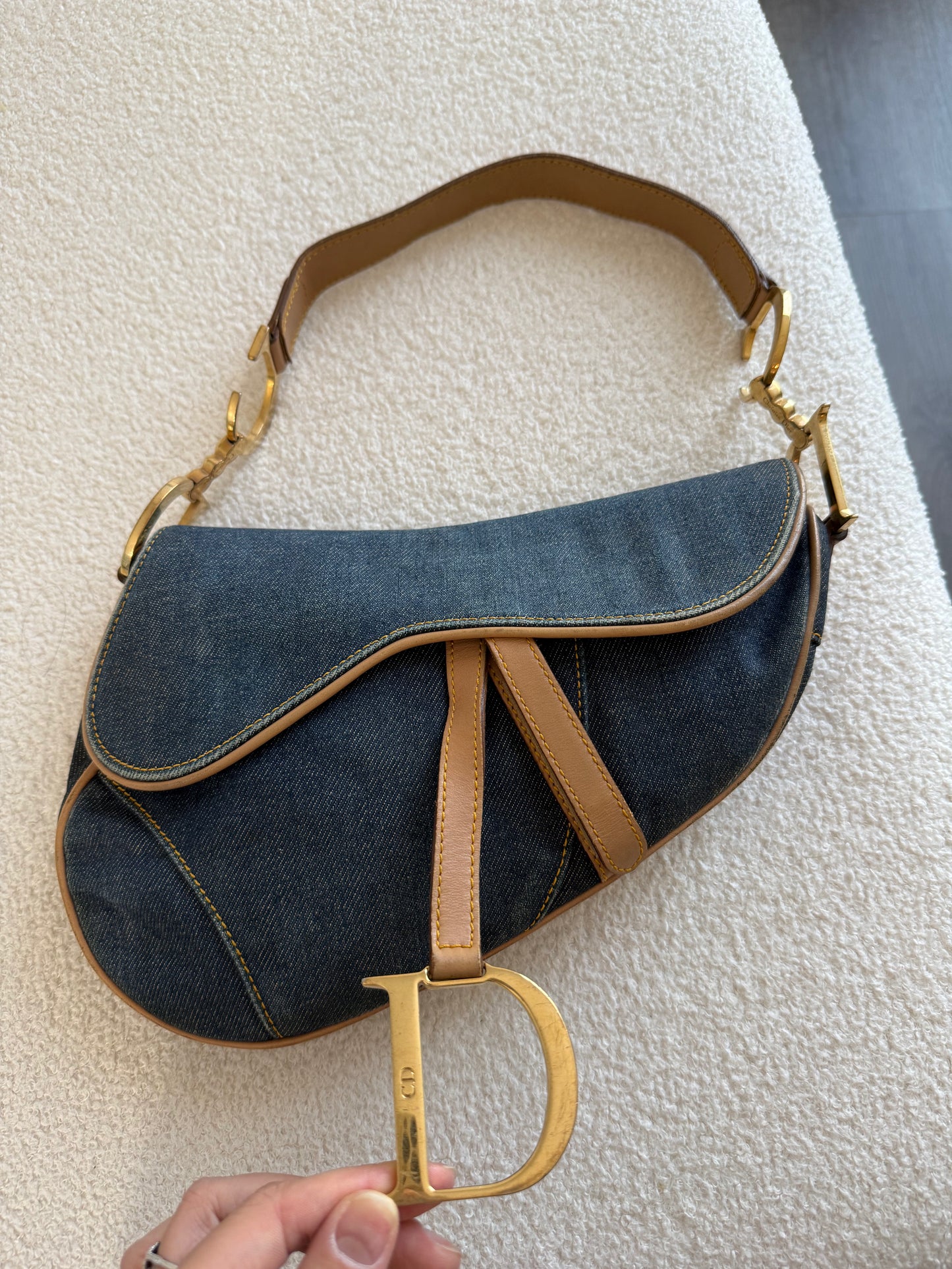 Dior Vintage Denim Saddle Hnadbag