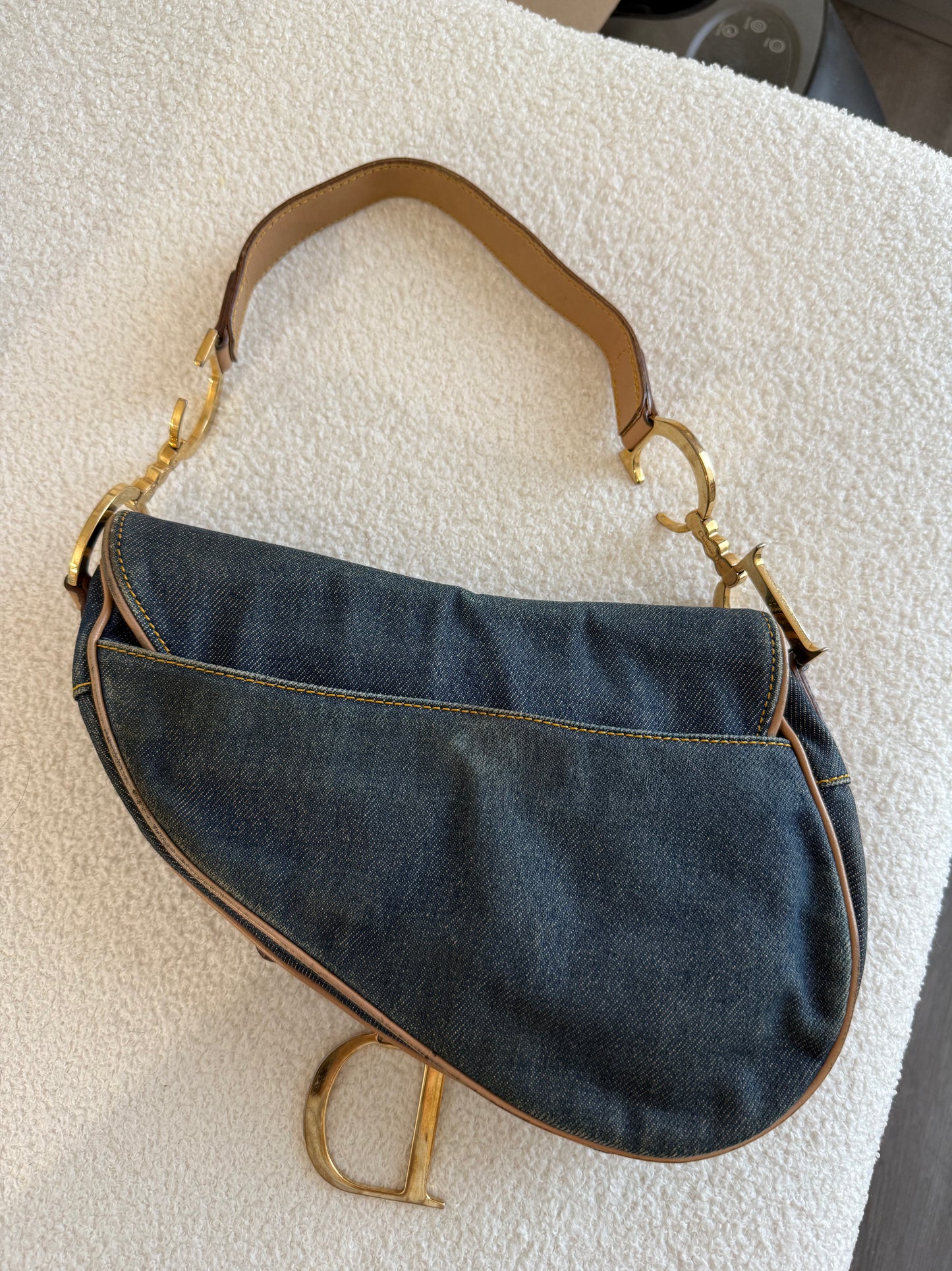 Dior Vintage Denim Saddle Hnadbag