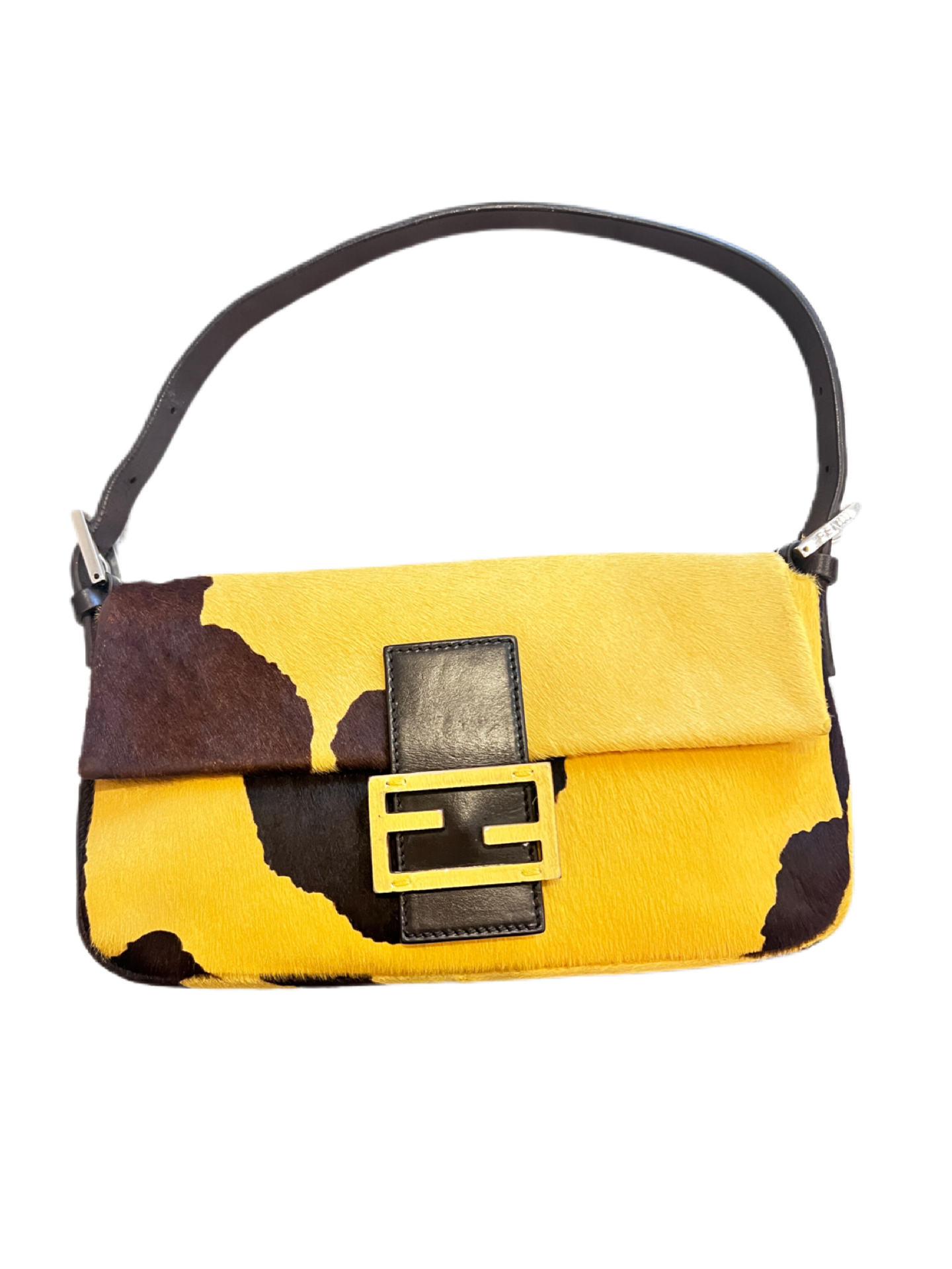 Fendi Ponyhair Cow Print Baguette Handbag Big Apple Treasure