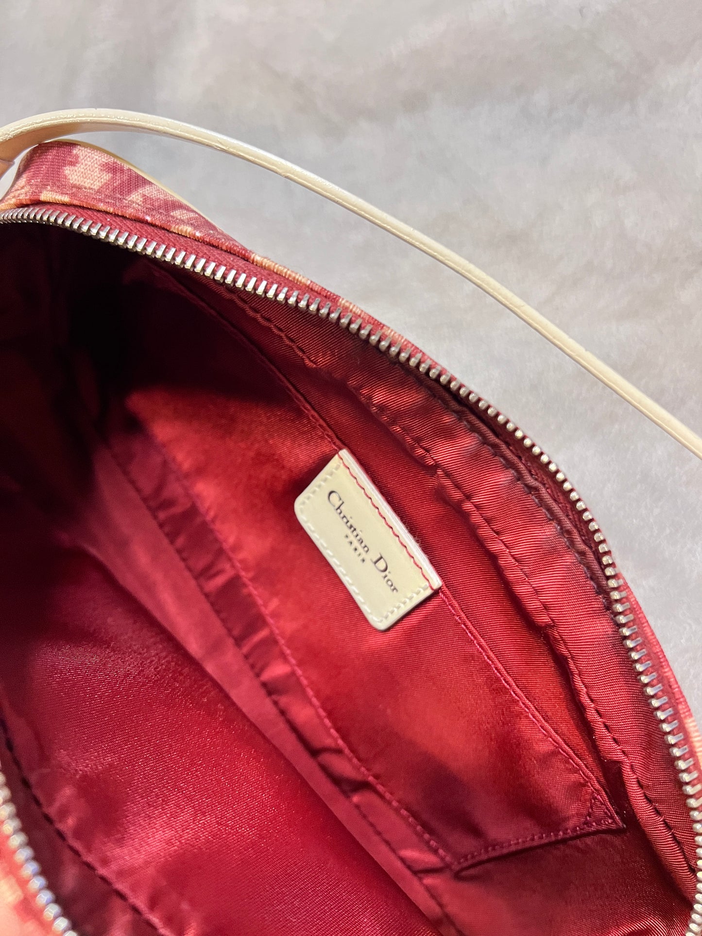 Christian Burgundy Dior Diorissimo Trotter bag