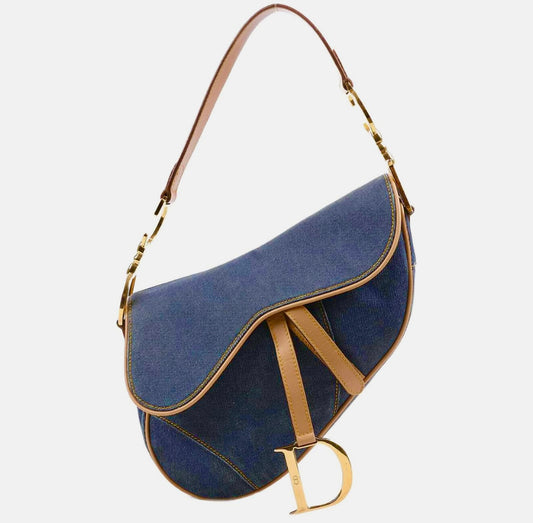 Dior Vintage Denim Saddle Hnadbag
