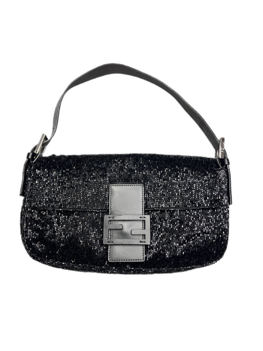 Fendi Beaded Baguette Black