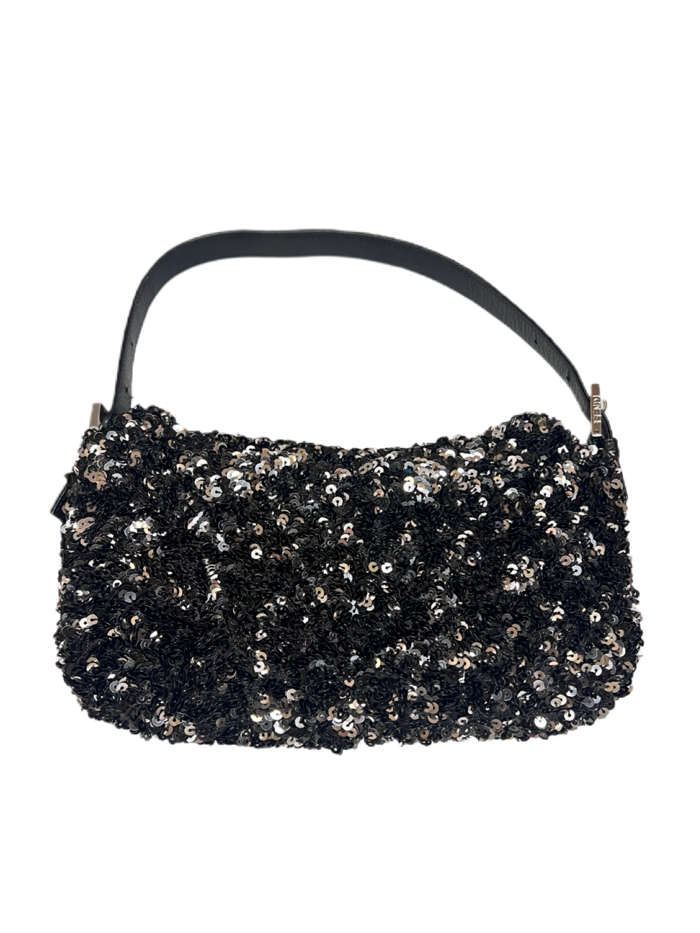 Fendi Glitter Baguette black and silver