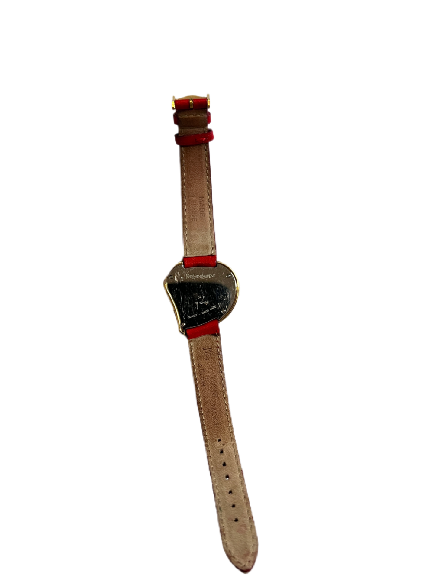 YSL Vintage Gold watch with red belt