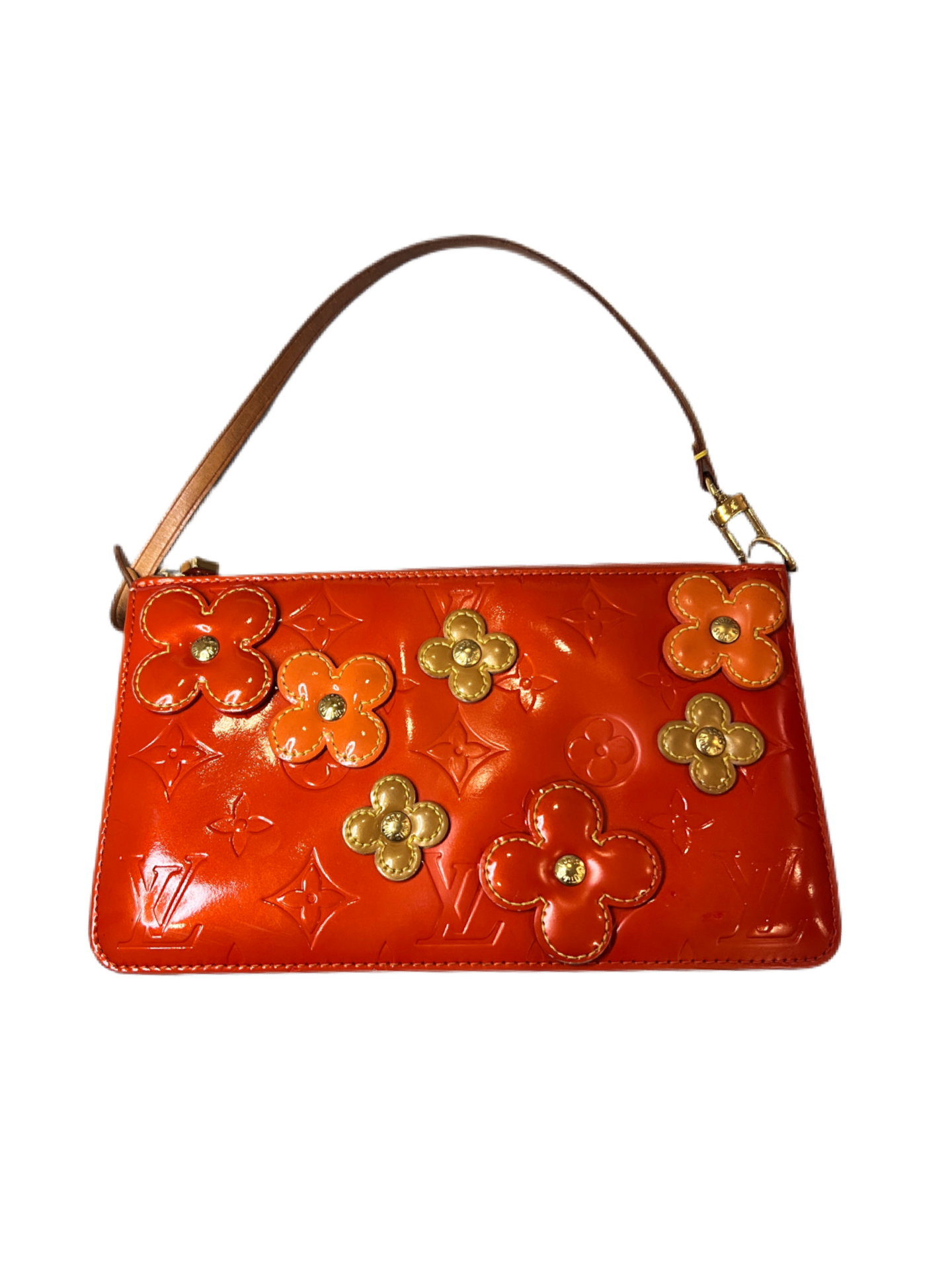 Louis Vuitton Vernis Lexington Fleurs Pochette orange