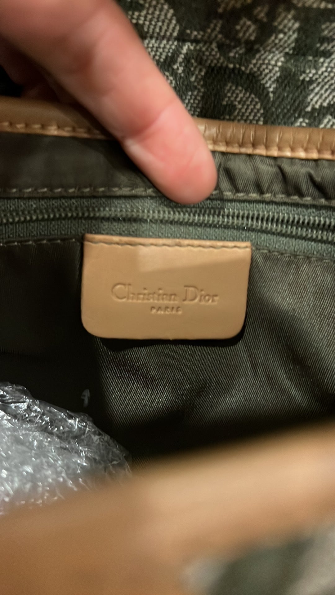 Dior Vintage Cloth Saddle  green