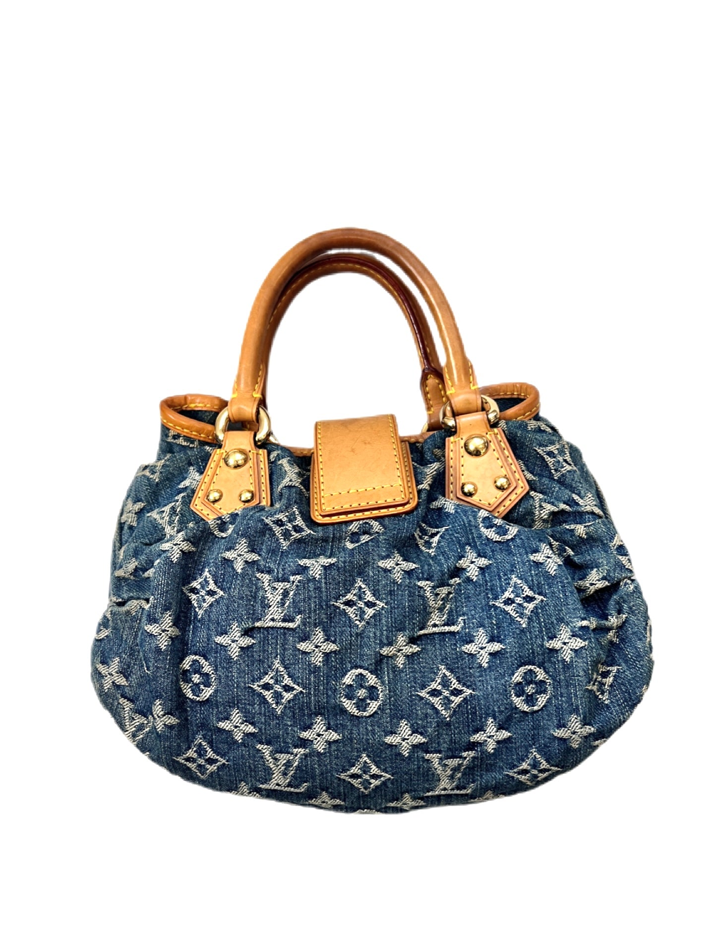 Louis Vuitton Pleaty Handbag Denim Small