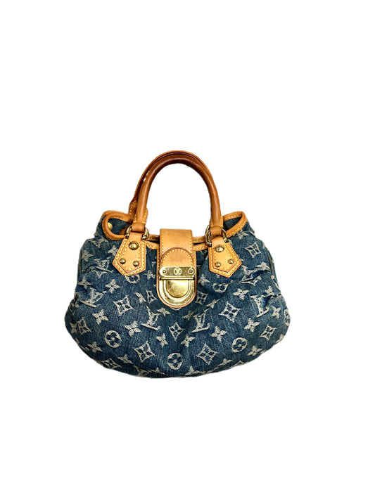 Louis Vuitton Pleaty Handbag Denim Small